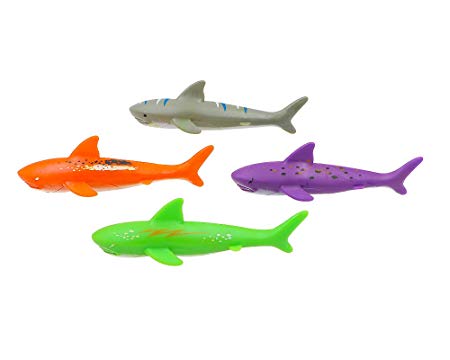 7color Swimming Pool Toys Dive Torpedo-Shark （4-Pack）