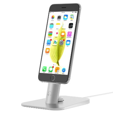 iphone dock,INI Adjustable Desktop Charger Stand for iPhone SE/6S /iPad mini/iPad Air,Compatible With iPhone Orginal lighthing cable-Cables not included (Silver)