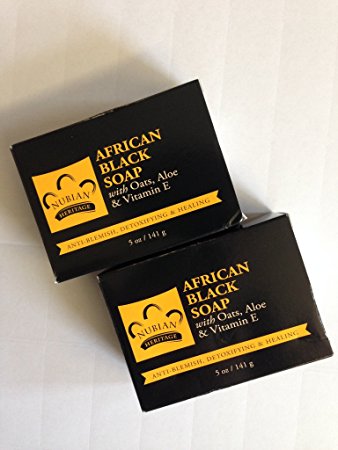 2 X Nubian Heritage, African Black Soap Bar, 5 oz (141 g)