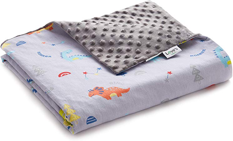 Love's cabin Weighted Blanket Cover - Removable Duvet Cover for Weighted Blanket (36''x48'') - Solid Fleece Dot | Dinosaur Print Cotton Weighted Blanket Duvet Cover