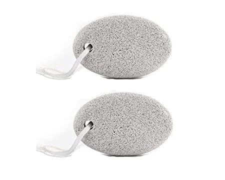 Pumice Stone 2 Pcs - Natural Earth Lava Pumice Stone - Callus Remover for Feet Heels and Palm - Pedicure Exfoliation Tool - Corn Remover - Dry Dead Skin Scrubber - Health Foot Care