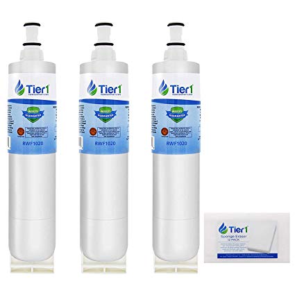 Tier1 Replacement for EveryDrop 4396508/4396510 Refrigerator Water Filter Replacement (3-Pack) and Magic Erasing Sponge (12-Pack) Combo