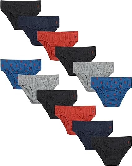 U.S. Polo Assn. Men’s Underwear – Low Rise Briefs with Contour Pouch (12 Pack)