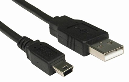 50cm 0.5 Metre USB 2.0 A Male to Mini B 5 pin Data Cable Lead black