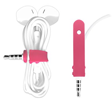 Budsband - Tangle-Free Earbuds Cord Organizer / Earphone Holder / Cord Wrap / (Set of 2 in Pink)