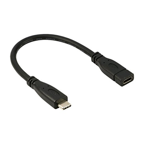 RIITOP USB-C Type C Male to Female USB 3.1 Extender Extension Short Cable Cord 7.8 inch Black