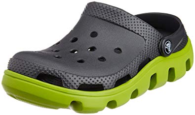 crocs Unisex Duet Sport Canary and Cerulean Blue Rubber Clogs and Mules