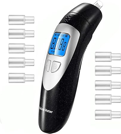 Digital Ketone Breath Meter, Breath Meter Analyzer, LCD Digital Display Ketone Meter Breath with 10 Replaceable Mouthpieces