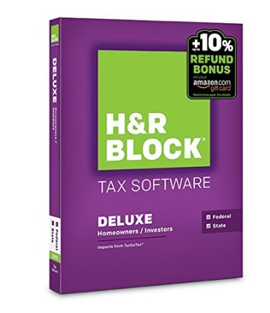 HampR Block 2015 Deluxe  State Tax Software   Refund Bonus Offer - PCMac Disc