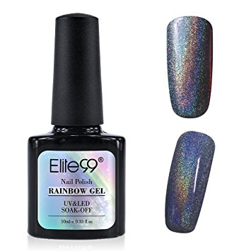 Elite99 Colorful Rainbow Gel Polish Soak Off UV LED Nail Art Holographic Manicure 10ML 7007
