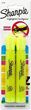 Sharpie Accent Tank-Style Highlighters, Fluorescent Yellow, 2 Pack (25162PP) Office Supply Product