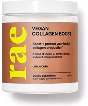 Rae Vegan Collagen Boost 9.5 Oz! Unflavored Collagen Powder Drink! Blend of Vitamin C, Bamboo Extract and Plant Collagen Boosters! Helps Your Skin Look Fresh, Firm and Youthful!