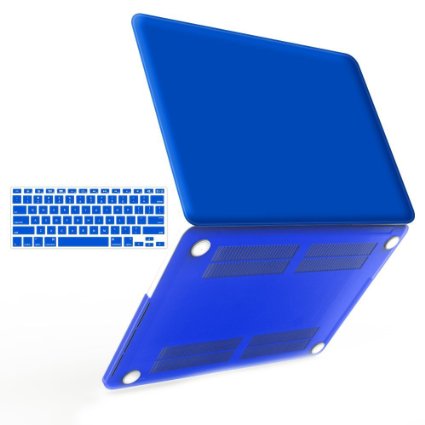 iBenzer Soft-Touch Plastic Hard Case and Keyboard Cover for MacBook Pro 13'' with Retina Display Royal Blue
