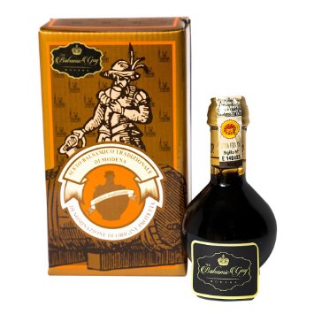 Balsamic Vinegar of Modena Traditional 25 year old DOP certified. Highest score from The Consortium of Modena. Aceto Balsamico Tradizionale Extra Vecchio.