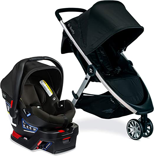 Britax B-Lively & B-Safe Gen2 Travel System, Eclipse Black Safewash, 1 Count