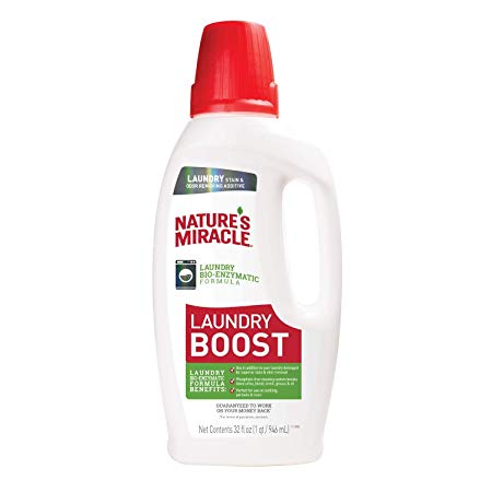 Nature’s Miracle Laundry Boost 32 fl oz, Laundry Bio-Enzymatic Formula, Breaks Down Urine, Blood, Vomit, Grease and Oil