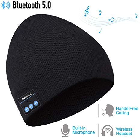 DOLIROX Bluetooth Beanie,Upgraded Bluetooth V5.0 Unisex Knit Wireless Beanie Bluetooth Hat with Built-in HD Stereo Speakers & Microphone Washable Beanie with Bluetooth for Men Women Boys and Girls