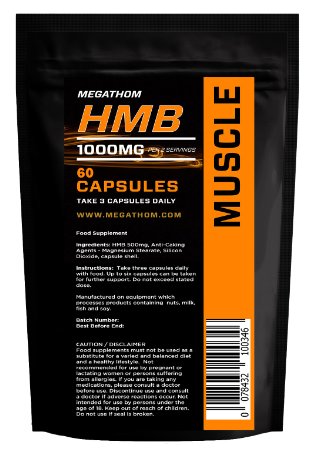 HMB Supplement 1000mg Pure | High quality HMB | Muscle repair & recovery. Immune system health. Muscle bulking & cutting. Lean muscle & strength. Official Megathom high performance supplement