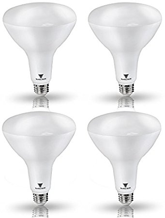 Triangle Bulbs (4-Pack) 12-Watt (80-Watt) Soft White Floodlight BR40 LED Light Bulb, 1050 Lumens, Dimmable, UL Listed, Energy star certified,