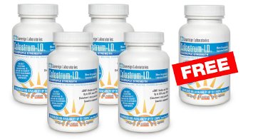 Colostrum-LD 480 mg Capsules (120 Count) with Proprietary Liposomal Delivery (LD) Technology (Buy 4 Get 1 Free Offer)