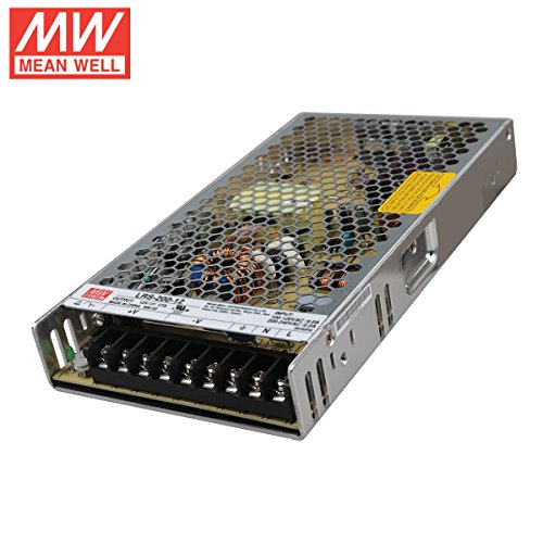 Mean Well LRS-200-12 Switching Power Supply, Single Output, 12V, 17A, 200W, 8.5" L x 4.5" W x 1.2" H