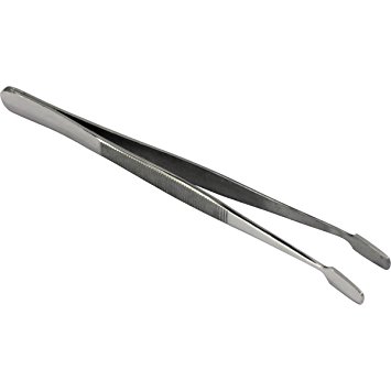 HTS 170C0 4.75" Curved Stainless Steel Stamp Tweezers