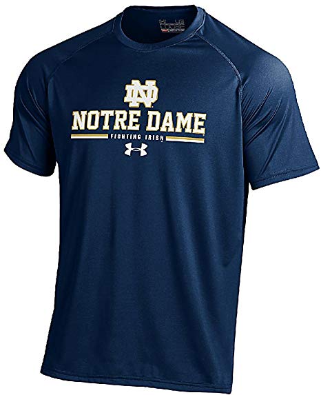 Under Armour Notre Dame Fighting Irish Blue Hi-Tech Short Sleeve HeatGear T Shirt