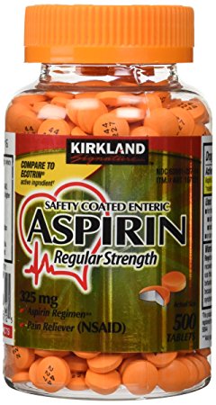 Kirkland Signature Safety Coated Enteric Aspirin, 325 mg, 500 Tablets