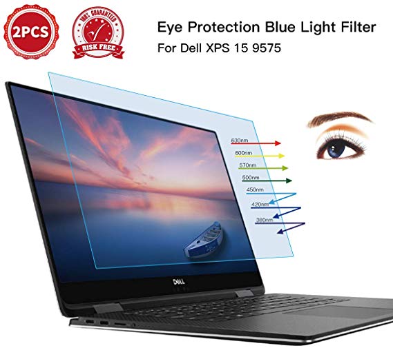 CaseBuy DELL XPS 15 Screen Protector Filter -Blue Light Filter Anti-Glare Screen Protector for Latest DELL XPS 15 9575 2-in-1 15.6 inch Laptop, Eye Protection Blue Light Blocking Computer Protector