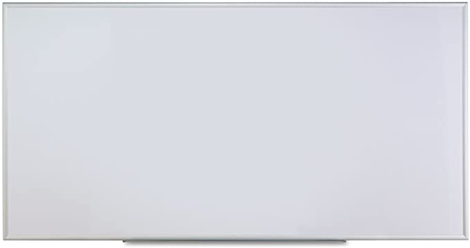 Universal Dry Erase Marker Board, Melamine, 96 x 48, Silver Aluminum Frame