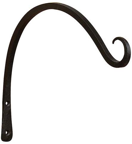 Achla Designs TSH-05 Upcurled, 12-inch Wrought Iron Wall Bracket Hook, 10, Black