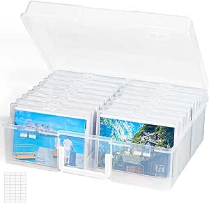 Lifewit Fotoaufbewahrungsbox 10,1 x 15,2 cm Fotoetui, 18 innere Fotohalter, durchsichtige Fotoboxen zur Aufbewahrung, Foto-Organizer aus Kunststoff für Saatgut, Karten, Handwerk, Aufkleber