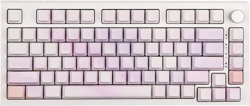 EPOMAKER Peach Sunset 133 PBT Keycaps Set, Side-Printed, Side-lit Shine Through Five-Side Dye Sublimation OEM Profile Gradient Keys for Mechanical Gaming Keyboard