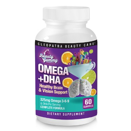 Vegetable Based DHA Omega 3-6-9 Gummy Supplements from Cleopatra Beauty Care