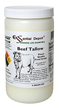 Beef Tallow Finest Quality Food Grade - 32 oz. - 2 lb. - 1 Quart