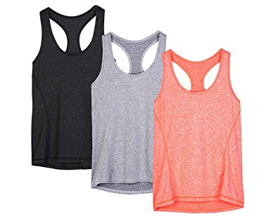 icyZone Activewear Running Workouts Clothes Yoga Racerback Tank Tops for Women