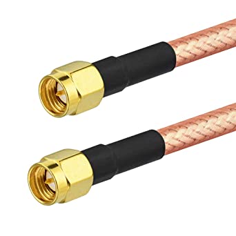 Eightwood SMA to SMA Cable, SMA Male to Male Low Loss RG400 Coax 1.6ft for 4G LTE WiFi Antenna, Ham Radio