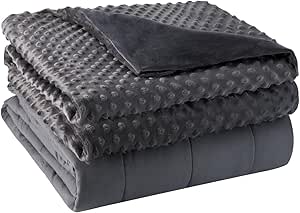 yescool Weighted Blanket with Cover Removable Soft Grey Heavy Blanket Microfiber Washable Heated Weighted Throw Blanket Winter Warm Weighted Comforter 7lbs, 40 * 60