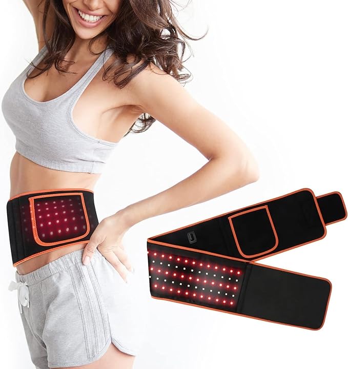AKARY Red Light Therapy Belt, 105LEDs Red Light Body Pad 660nm 850nm Infrared Device for Relaxing Muscle, Improve Circulation, Flexible Wrap Deep Therapy Belt Adjustable with Timer