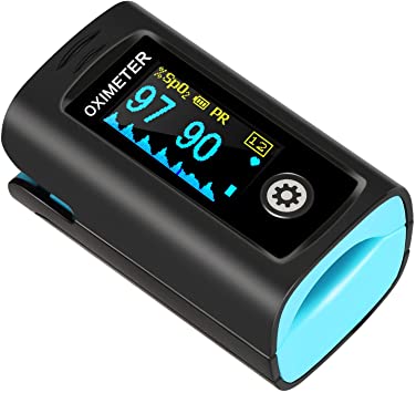 Belifu Fingertip Pulse Oximeter Blood Oxygen Saturation Monitor for Pulse Rate and SpO2 Level, Portable Heart Rate Monitor with Large LED Display, with Batteries and Lanyard