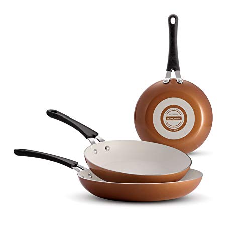 Tramontina Ceramic-Reinforced Nonstick Fry Pans, Set of 3 (Copper)