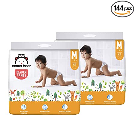 Amazon Brand - Mama Bear Baby Diaper Pants Monthly Mega-Box - Medium (M), 144 Count