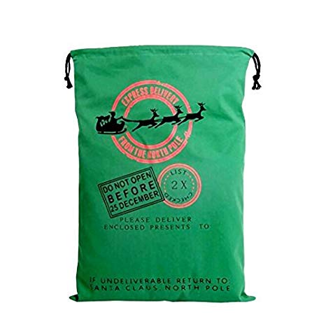 Professional Santa Bag Christmas Bag VANORIG Cute Christmas Gift Bag Santa Sack ,Pack of 1 (Green-HK-08)