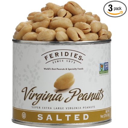 Feridies, Virginia Peanuts, Salted, 9 oz, 3 pack