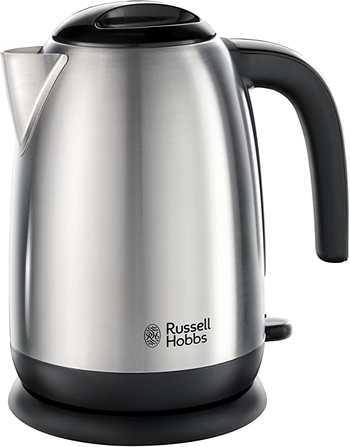 Russell Hobbs 23910 Adventure Brushed Stainless Steel Electric Kettle, Open Handle, 3000 W, 1.7 Litre