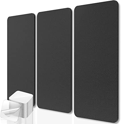BUBOS Art Acoustic Panels, 6 Pack 24"X 12"X 0.4" Soundproof Wall Panels,Great to Reduce Noise and Eliminate Echoes,for Recording Studio,Office,Gaming Room (BLACK)