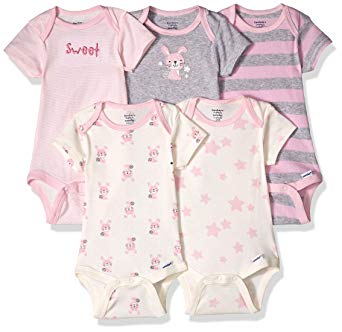 Gerber Baby 5-Pack Organic Short-Sleeve Onesies Bodysuit