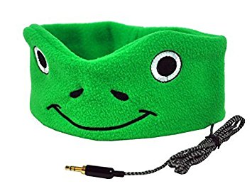 CozyPhones Kids Headphones. Comfy Headband Earphones, Light as Air and Great for Travel, Comes in Kid Friendly Animal and Anime Designs and Cute Colors like Green, Blue and Purple - GREEN FROG