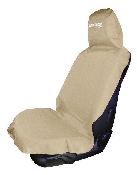 Seat Saver - Waterproof Removable Universal Car Seat Cover - Easy on and Off (BEIGE)