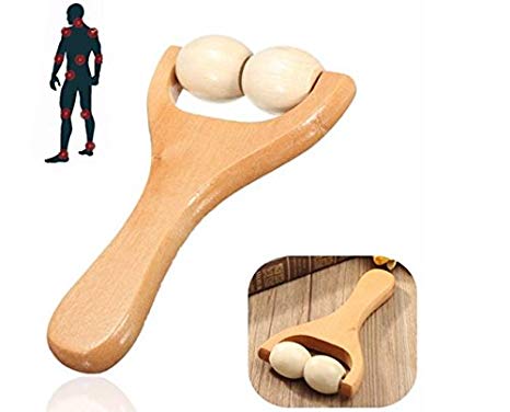 Wooden Roller Massager Reflexology Head Foot Body Neck Face Stress Fatigue Relief Relax by Gokustore